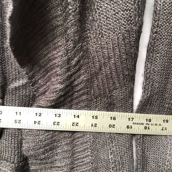 Trendy boho open knit ruffle charcoal Cover Up Cardigan sweater S will fit M - Picture 8 of 8
